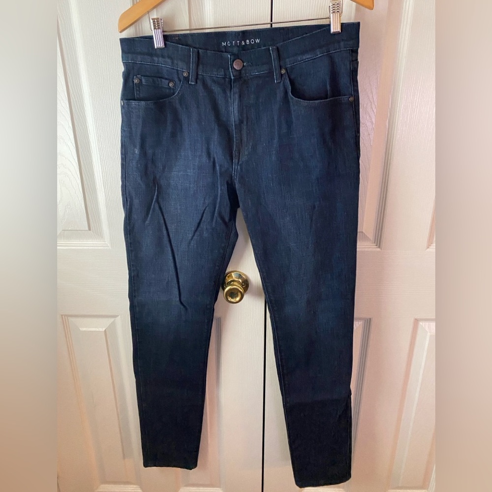 MOTT & BOW Crosby Medium/Dark Wash Denim Skinny Jeans SZ 34/32